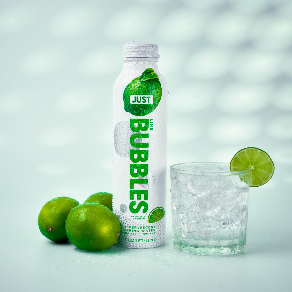 Lime Bubbles-- 16 fl oz | 24 Pack - JUST WATER