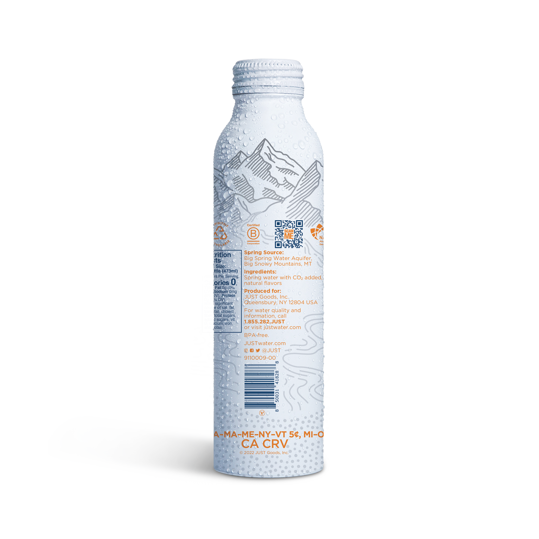 Valencia Orange Bubbles-- 16 fl oz | 24 Pack - JUST WATER