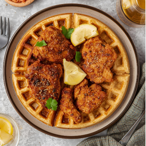 Keto-Friendly Lightened-Up Chicken & Protein Waffles
