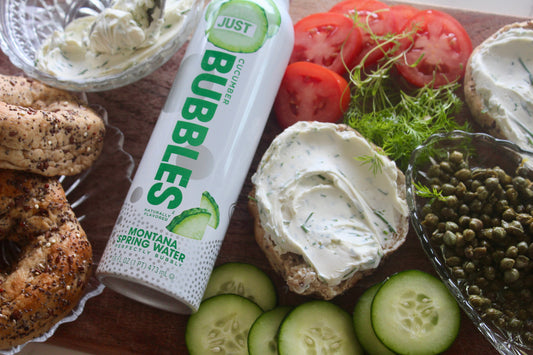 Sparkling Water Veggie Whipped Cream Cheese