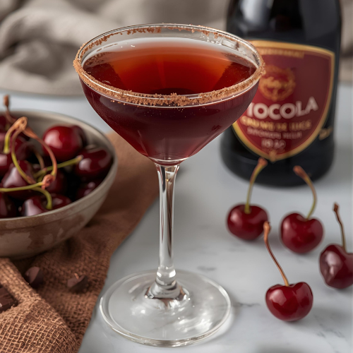 Sparkling Chocolate Covered Cherry-tini
