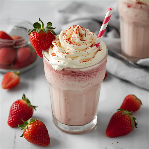 Low-Calorie Strawberries & Cream Frappé