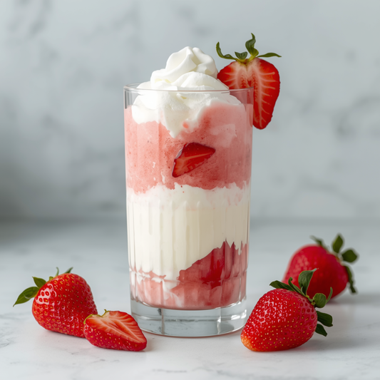 Low-Sugar Strawberries & Cream Protein Float